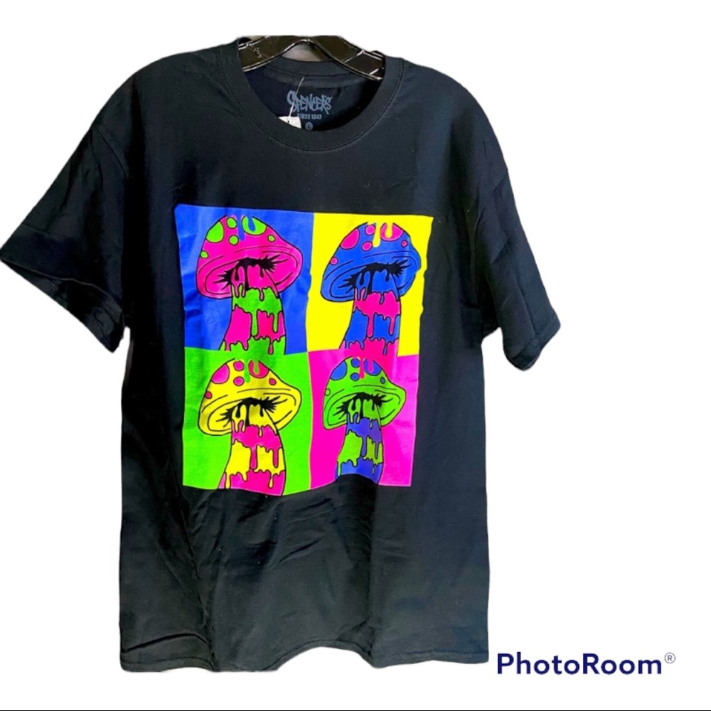 ‼️Neon Mushroom Grid T-shirt